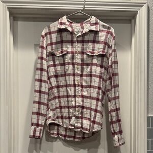 Lucky Brand Red and White Plaid Casual Shirt